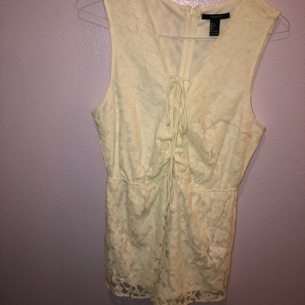 White Floral Lace Romper